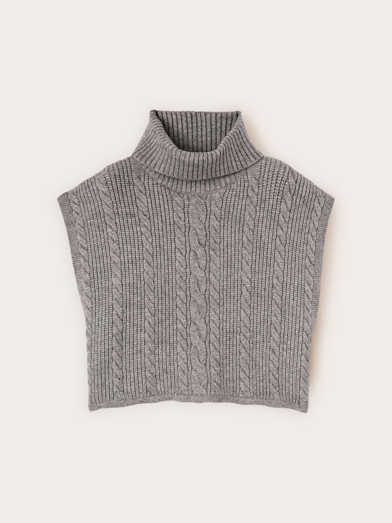 Knitted shoulder cover with cable knit pattern image number 1