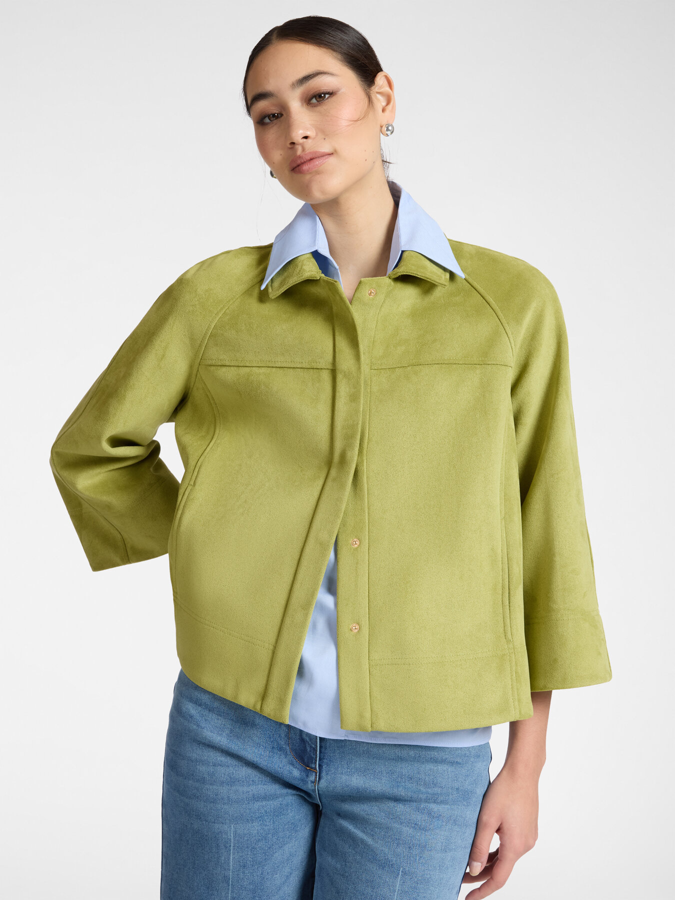 Giacca boxy in tessuto morbido image number 0