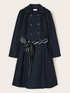 Mixed cotton drill trench coat with double belt image number 5