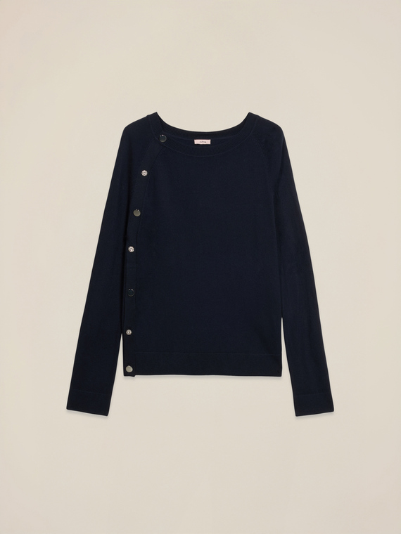 Pull en mélange de viscose avec boutons décoratifs