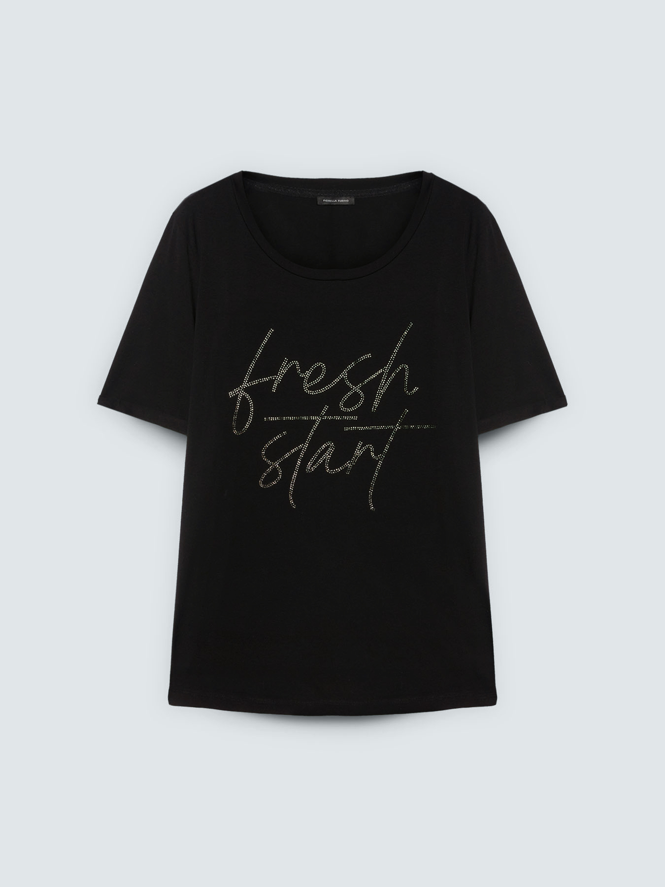 T-Shirt mit Strass-Schriftzug image number 4