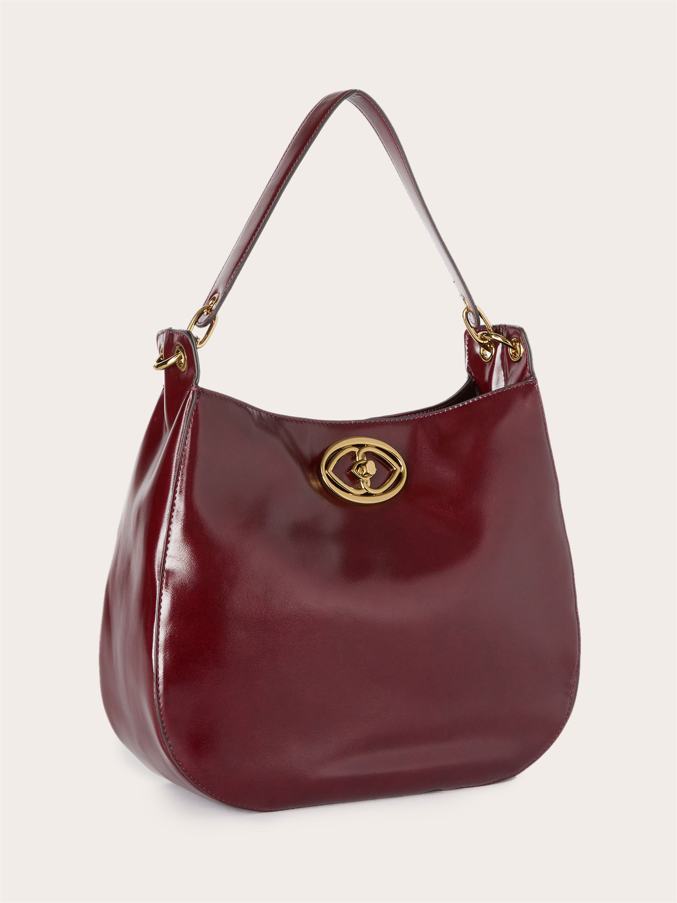 Bolso hobo en tejido revestido brillante image number 2