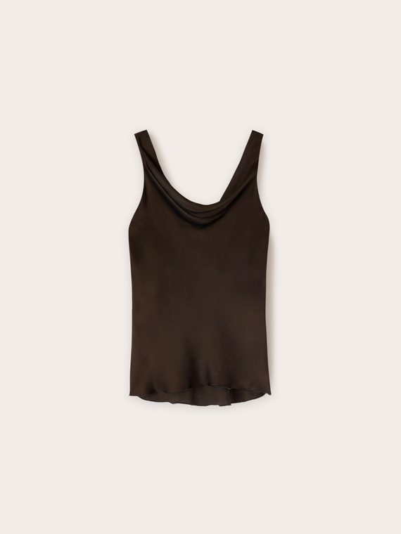 Satin top with cowl neck