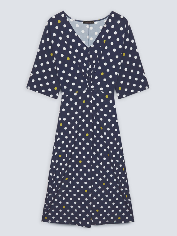 Gepunktetes Jerseykleid