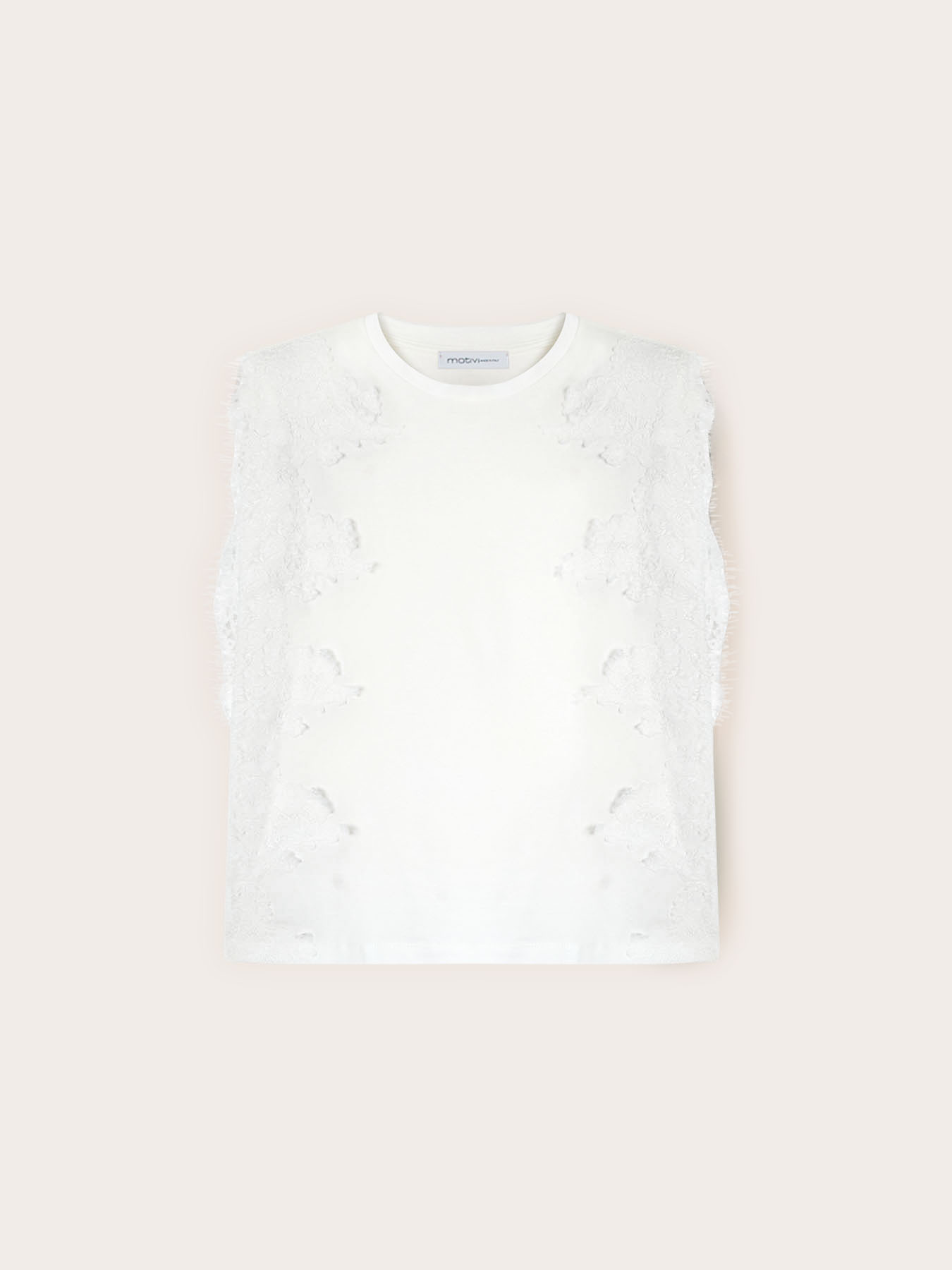 Tricou cu inserții din dantelă image number 4
