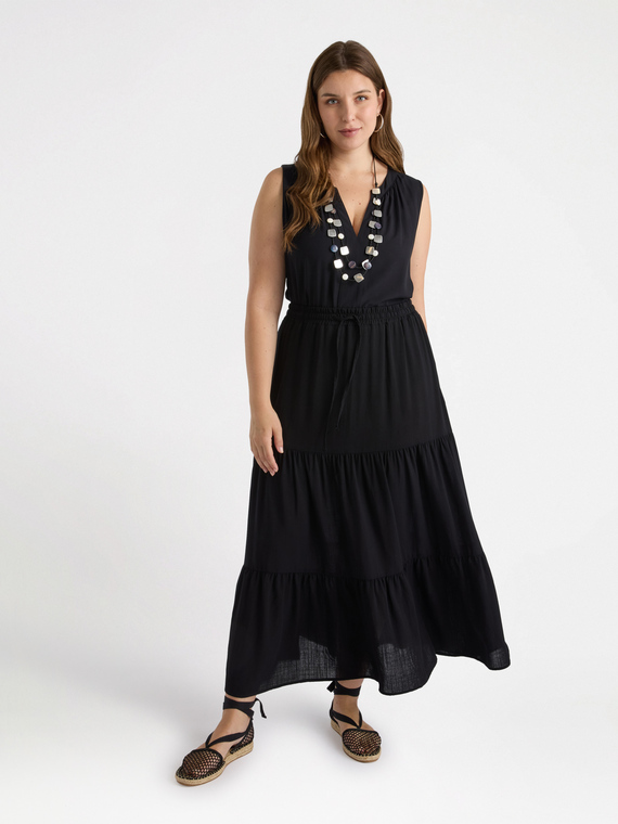Long flounced skirt