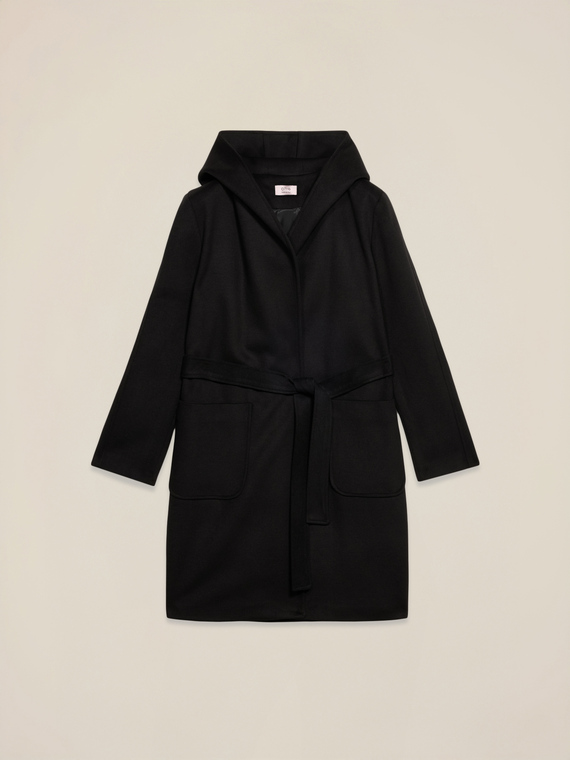 Mantel mit Kapuze und Gürtel