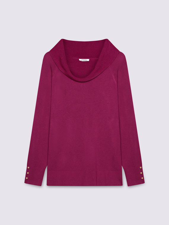 Rollkragenpullover mit Knöpfen an den Manschetten