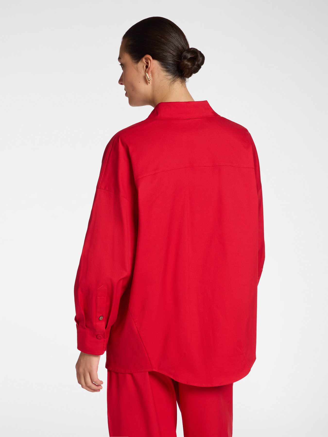 Camicia lunga in gabardina image number 1