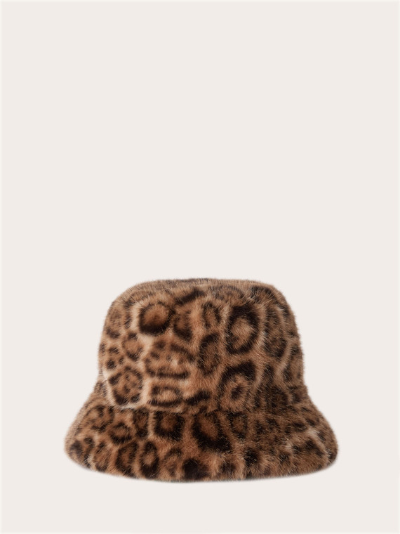 Cappello effetto teddy fantasia animalier