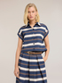 Striped cotton blend boxy shirt image number 2