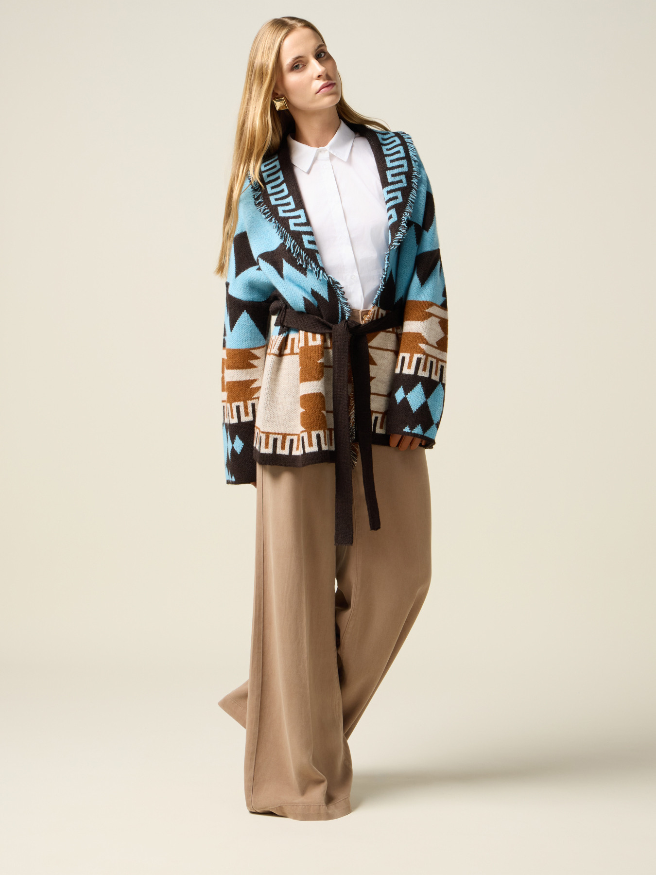 Pantaloni palazzo in tencel image number 0