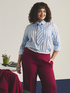 Striped shirt with tie image number 0