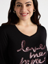 Besticktes T-Shirt aus Viskose LENZING™ ECOVERO™ image number 3