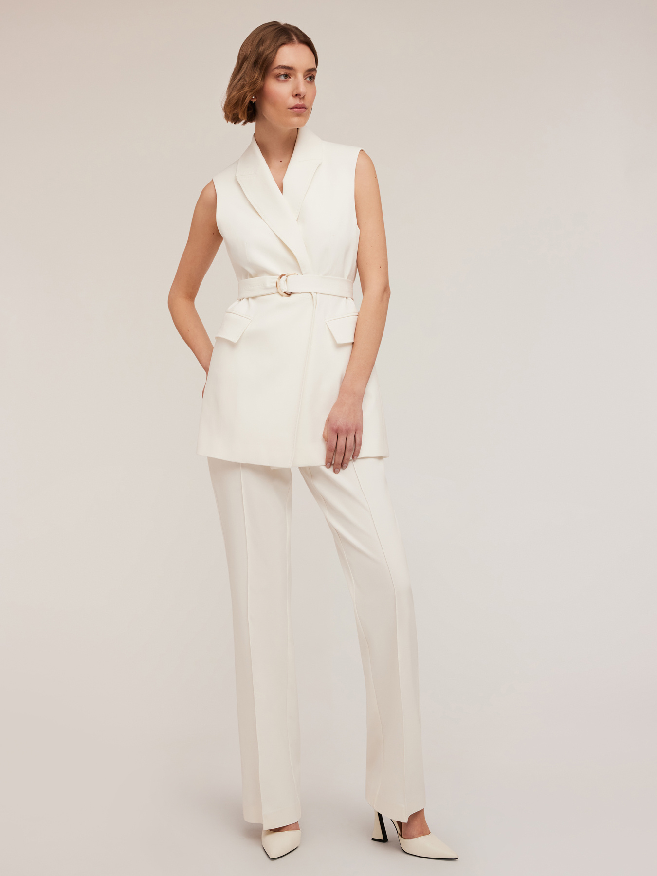 Flared trousers with ironed crease image number 0