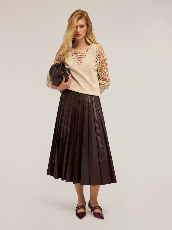 Pullover mit Makramee-Einsätzen