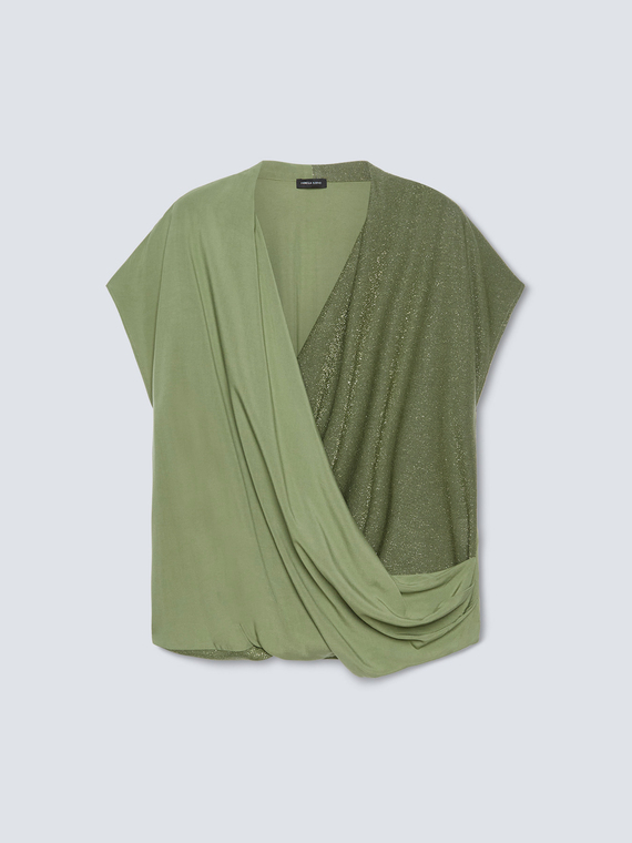Bluse mit Überkreuzung aus ECOVERO™ Viskose