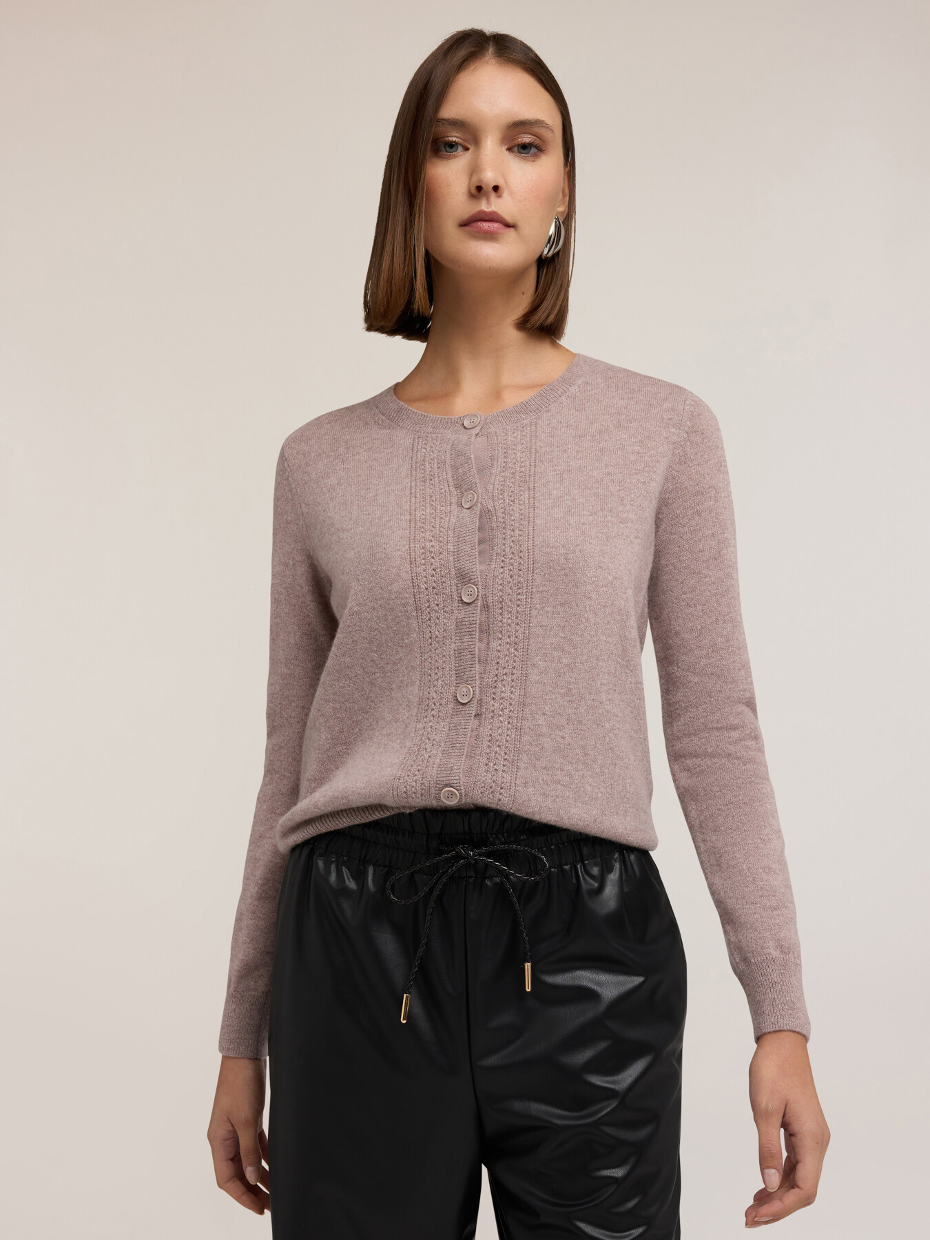 Cardigan tricot&eacute; 100% cachemire image number 2