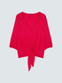 Viscose blouse with knot at the bottom image number 0