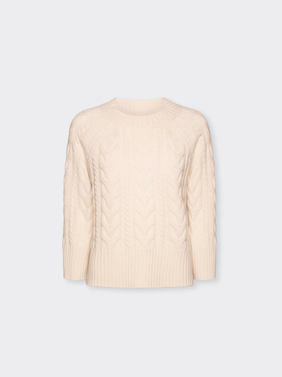 Maglia a trecce in pura lana