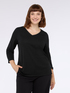Lurex jersey V-neck T-shirt image number 0
