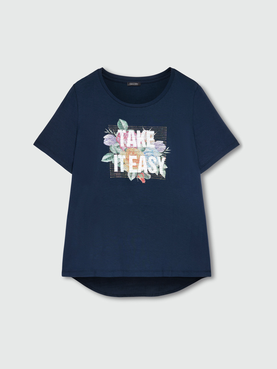 T-shirt avec imprimé et strass