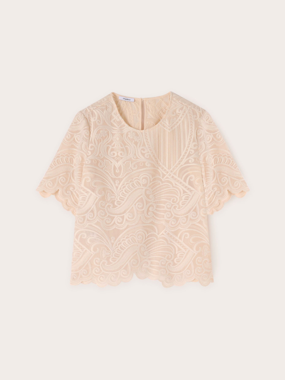 Bluză din organza brodată