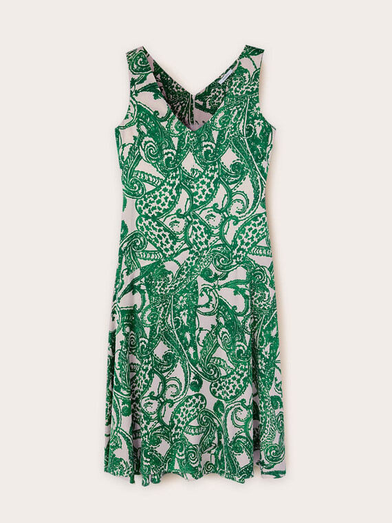 Robe en satin imprimé cachemire