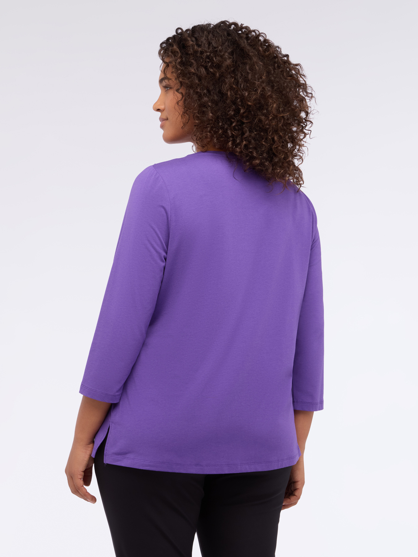 Cotton jersey T-shirt with diamond pattern processing image number 1