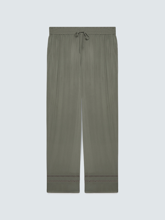 Wide-Leg-Hose mit Ajour-Detail