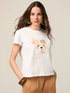 Cotton T-shirt with print and appliqués image number 0