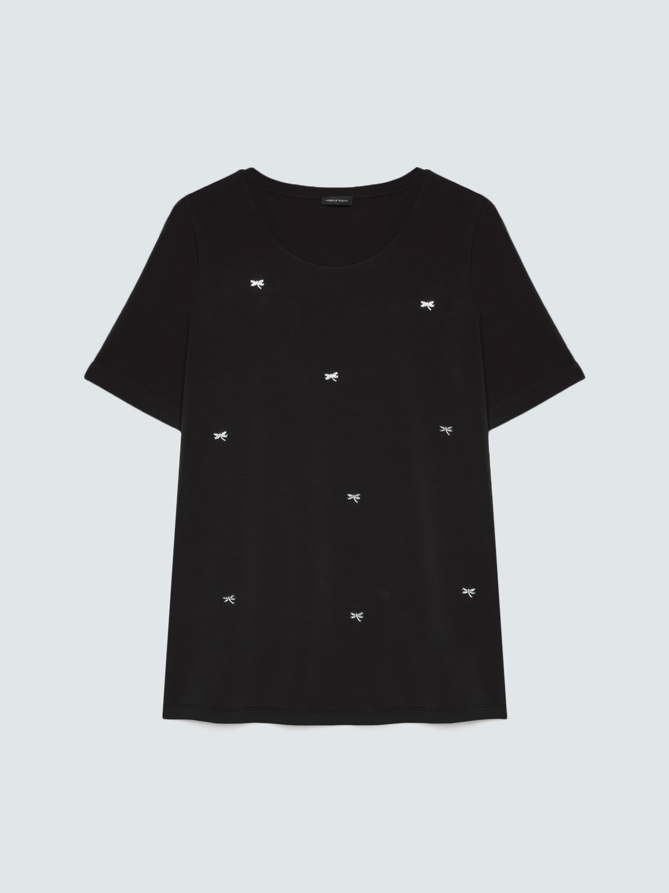 Cotton t-shirt with dragonfly charm image number 4