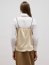 Two-material shirt with lace image number 1
