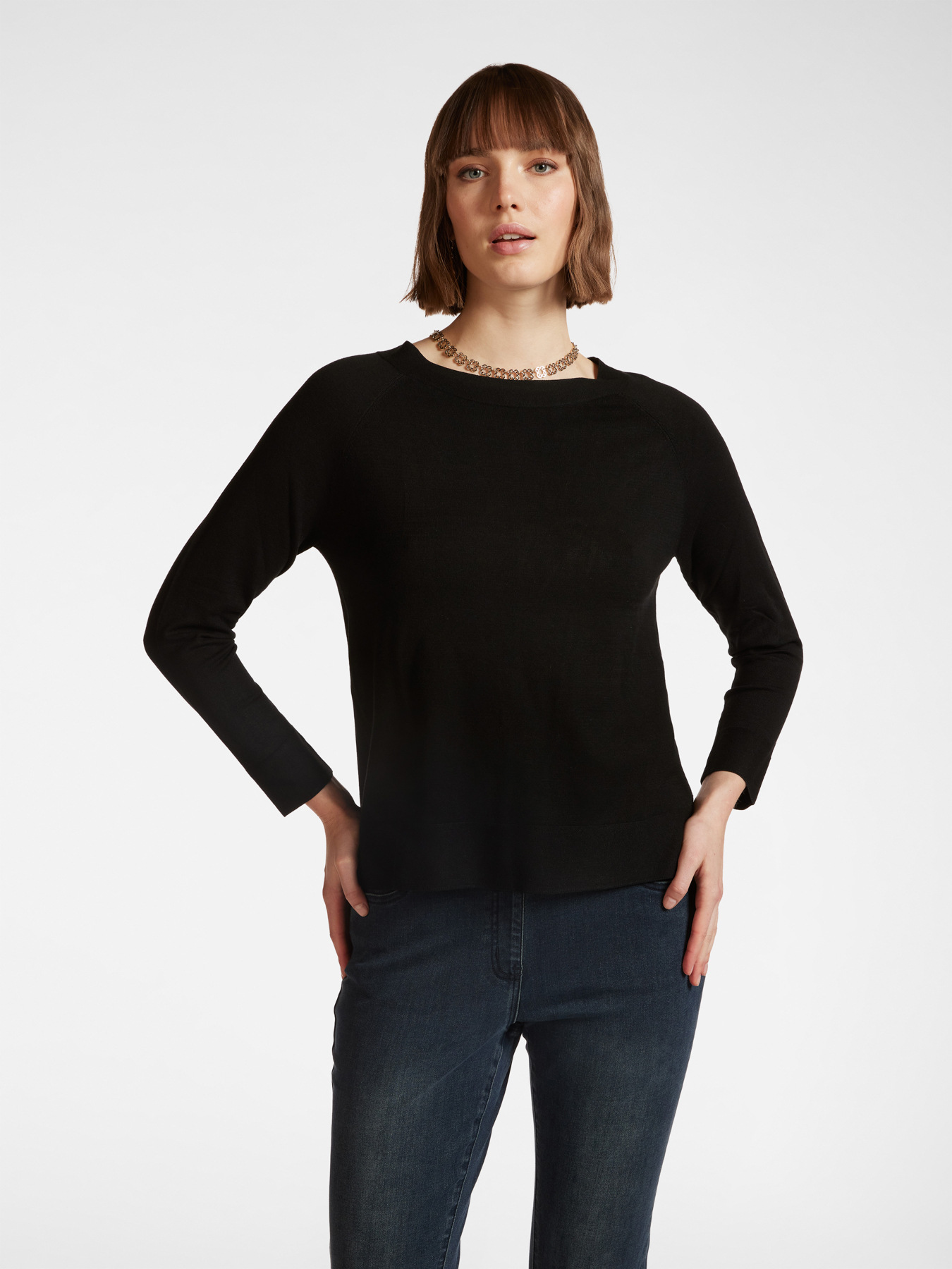 Sweater with boat neck image number 0