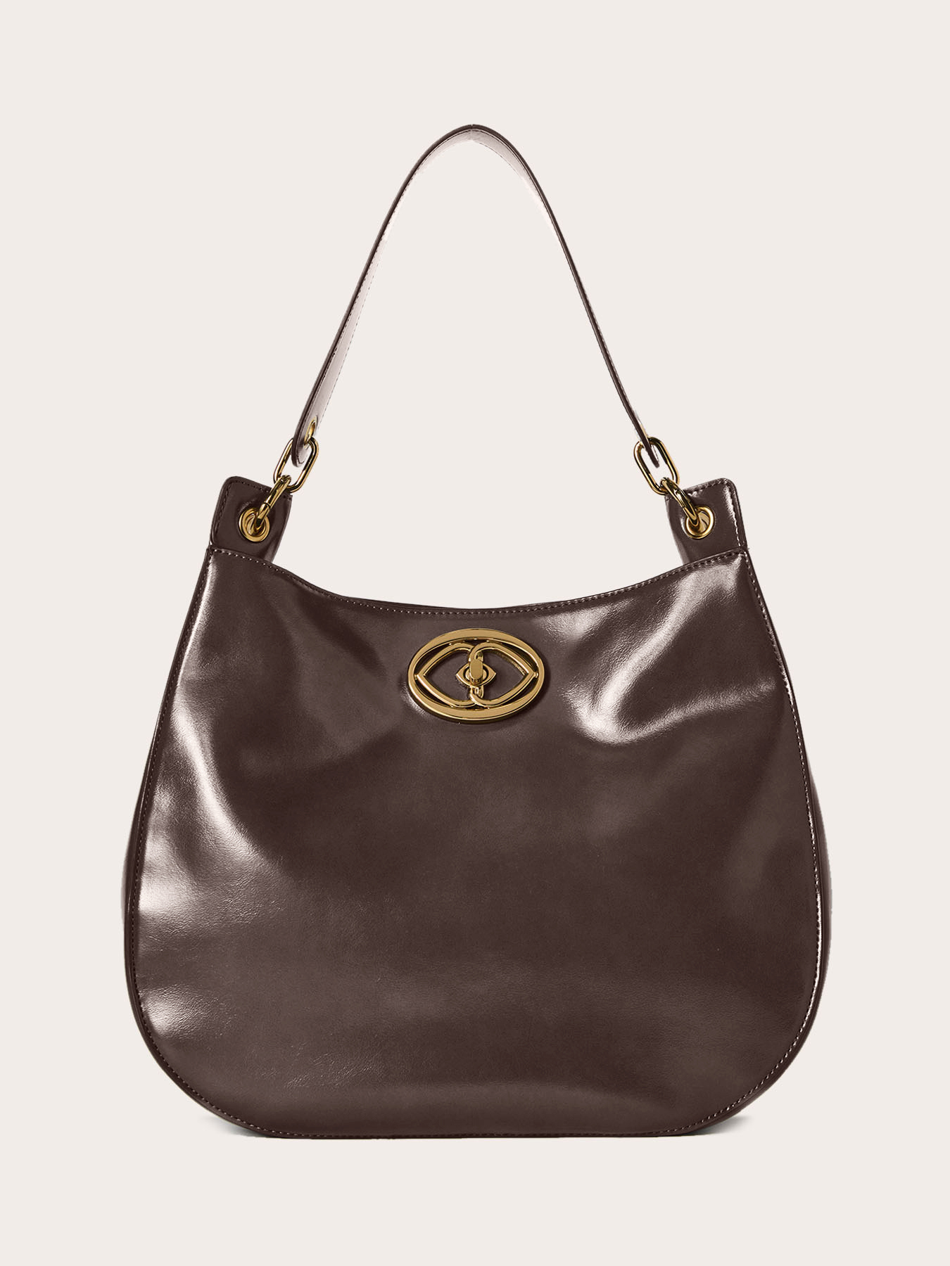 Bolso hobo en tejido revestido brillante image number 1