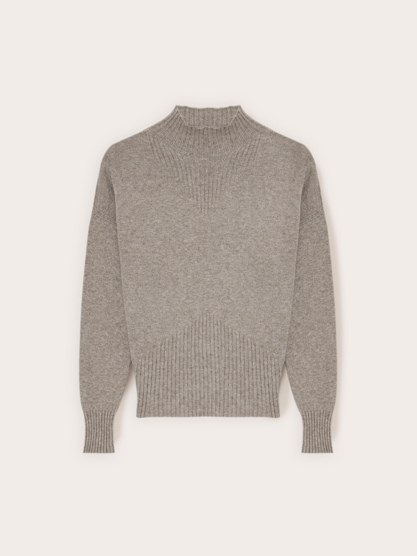 Ribbed viscose turtleneck sweater image number 4