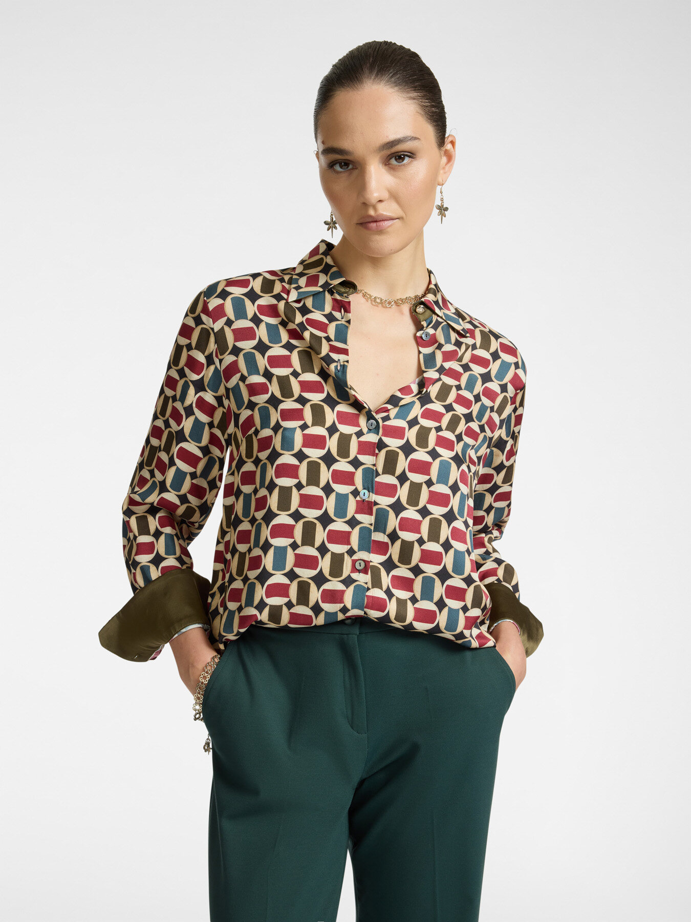 Camicia in viscosa stampata image number 0