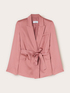 Fluid satin jacket with belt image number 5