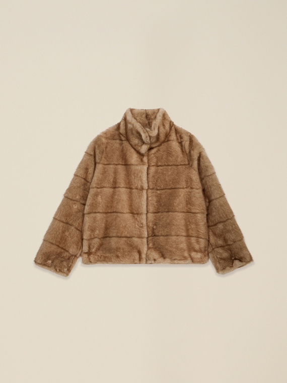 Giubbotto corto effetto peluche