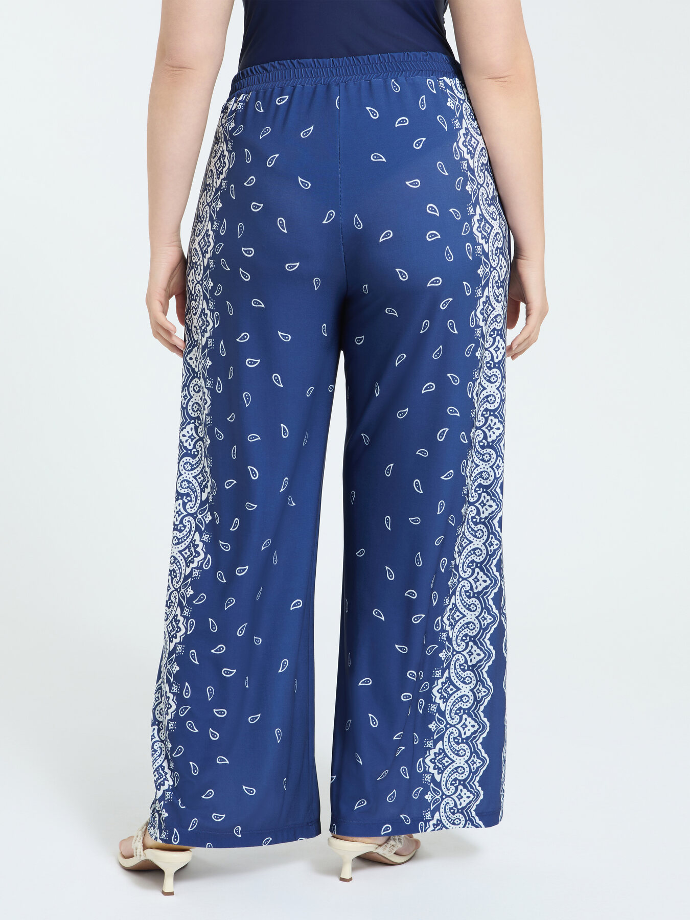 Wide Leg Bandana Print Trousers image number 1
