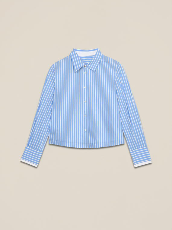 Camicia cropped a righe