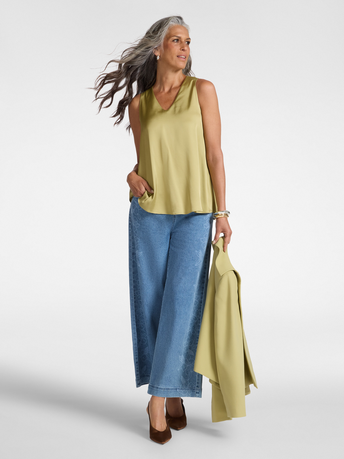Top en satin de viscose image number 2
