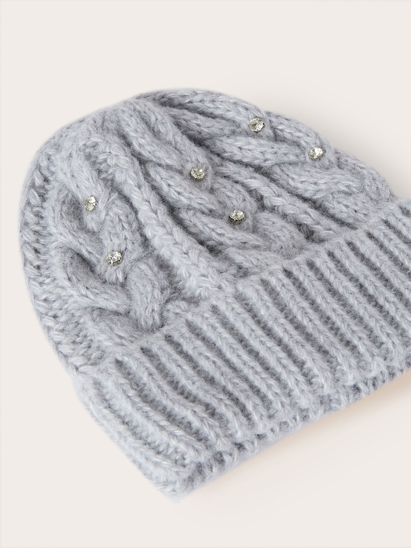 Set Schal und Mütze mit Kristallsteinen image number 1