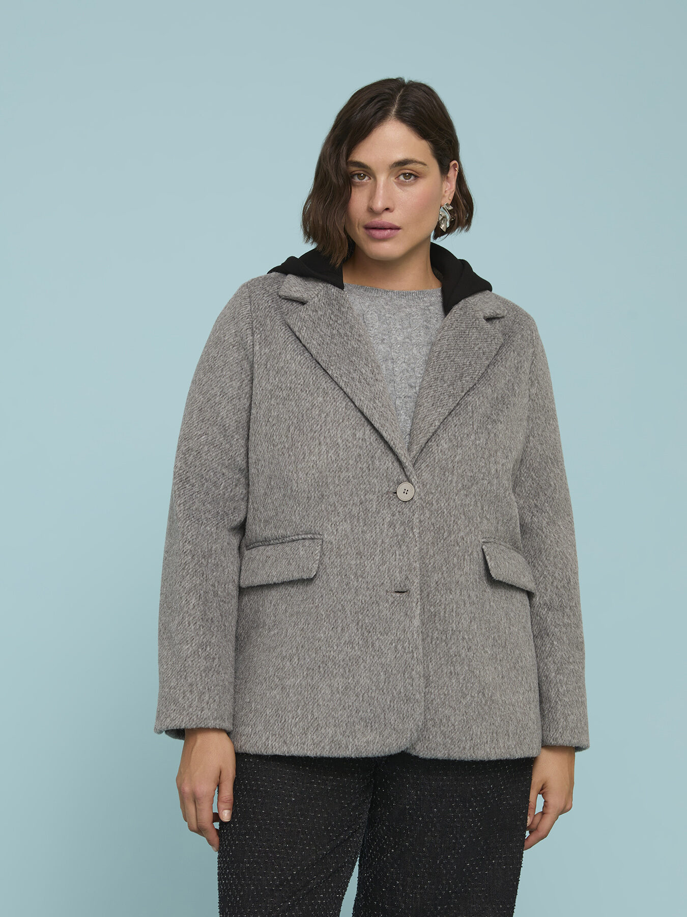 Giacca misto lana con cappuccio staccabile image number 0