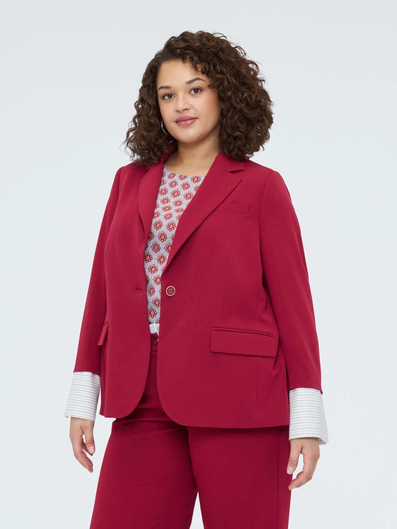 Blazer with detachable shirt-effect cuff image number 5