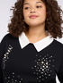Sweatshirt with collar and pearls image number 3