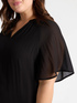 Plissee-Bluse mit V-Ausschnitt image number 3