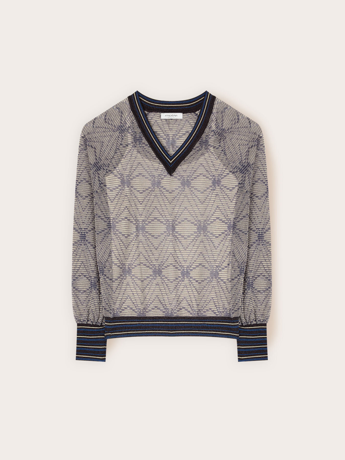 Pullover mit geometrischem Muster und Top image number 4