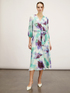 Vestido midi de raso con estampado abstracto image number 0