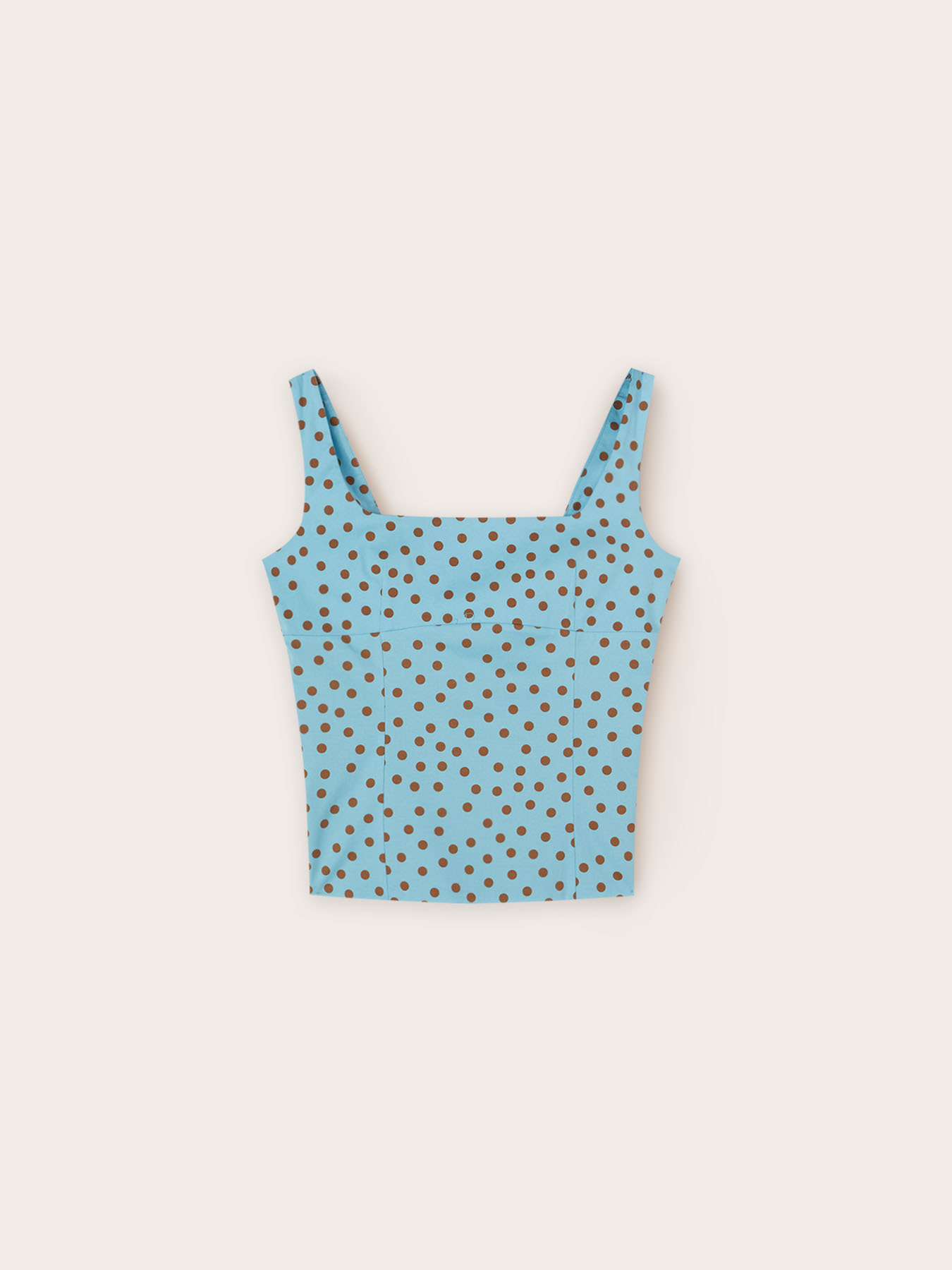 Polka dot bustier top with back cut-out image number 0